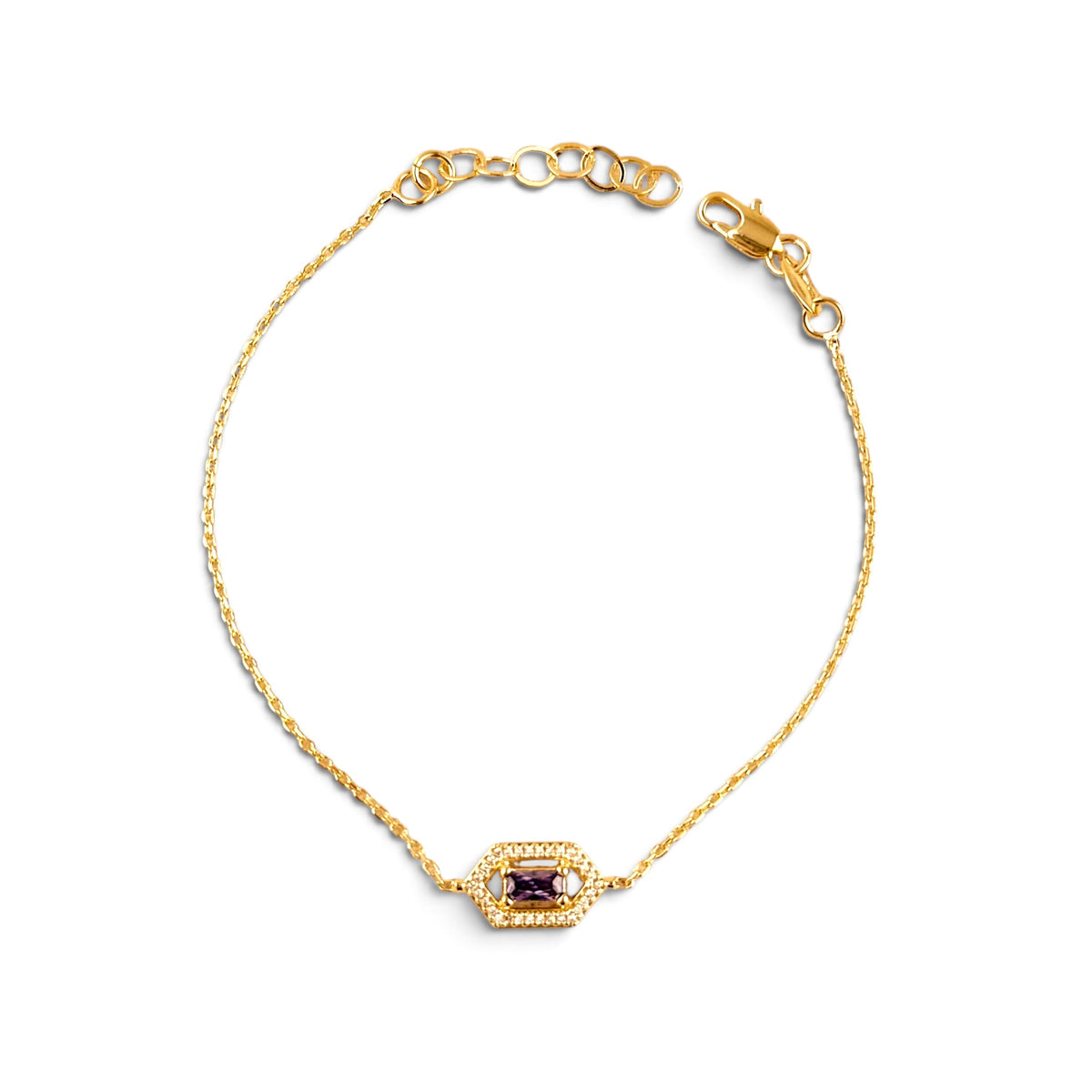 Purple Birthstone CZ  Bracelet 