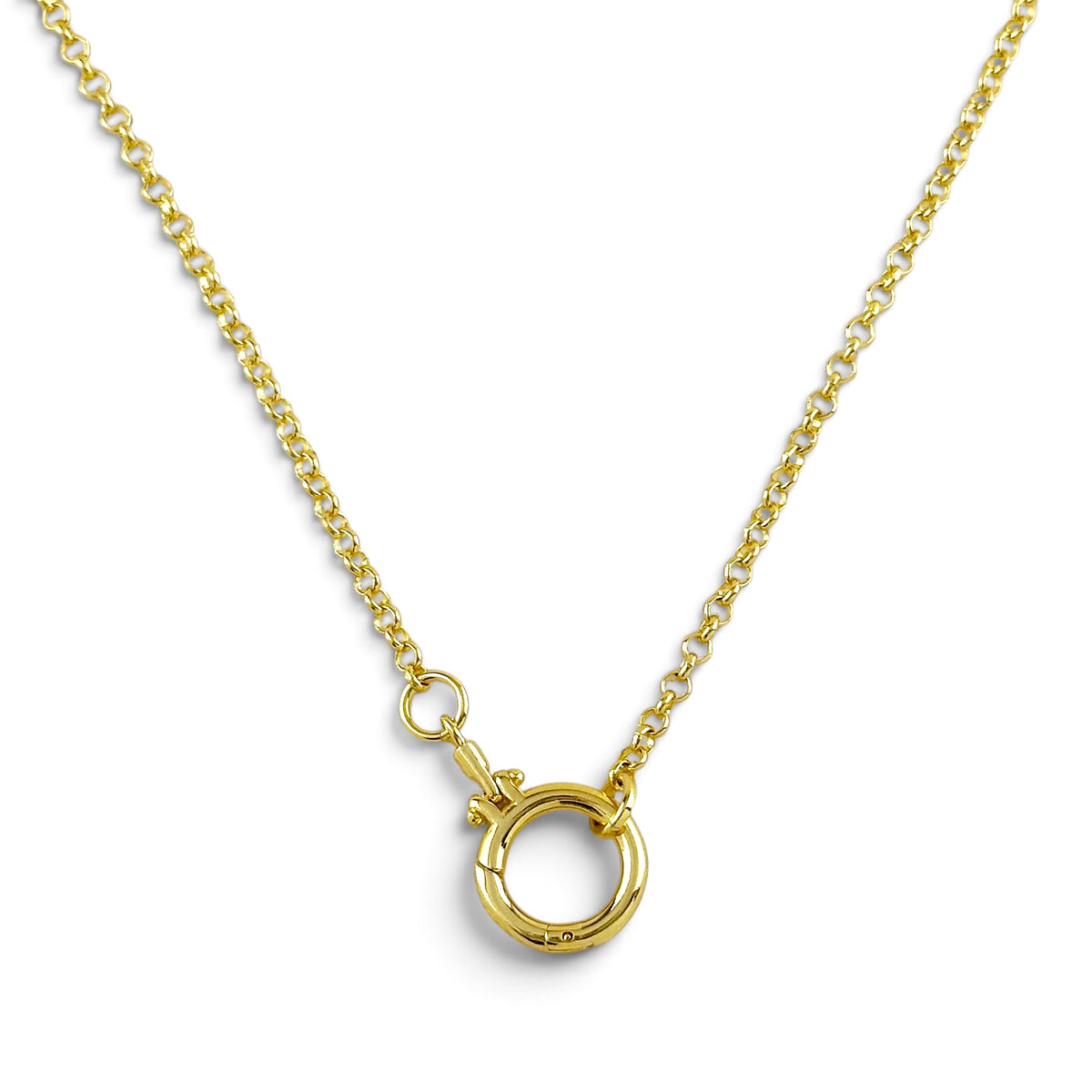 Rolo Chain Round Clasp Necklace