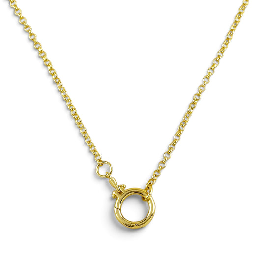 Rolo Chain Round Clasp Necklace