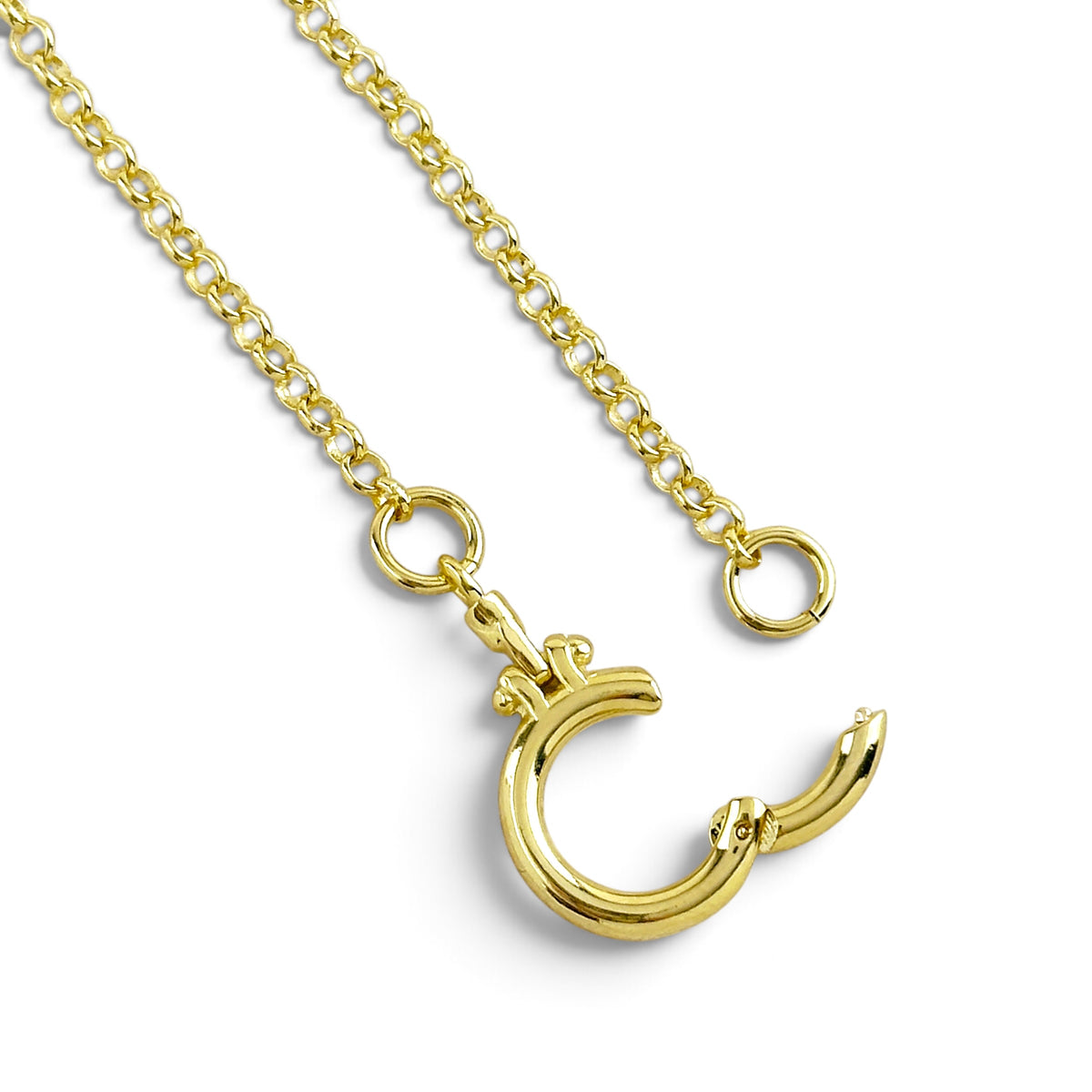 Rolo Chain Round Clasp Necklace Closure