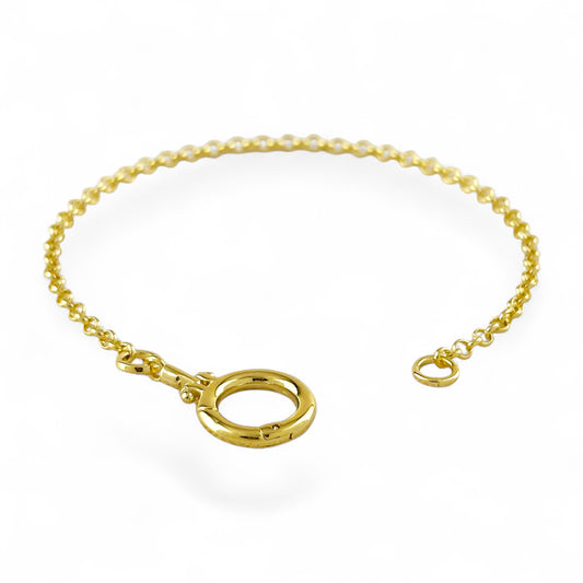 Rolo Chain Spring Ring Bracelet Closeup