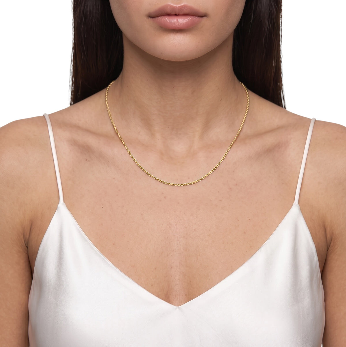 Rope Chain Necklace on Model