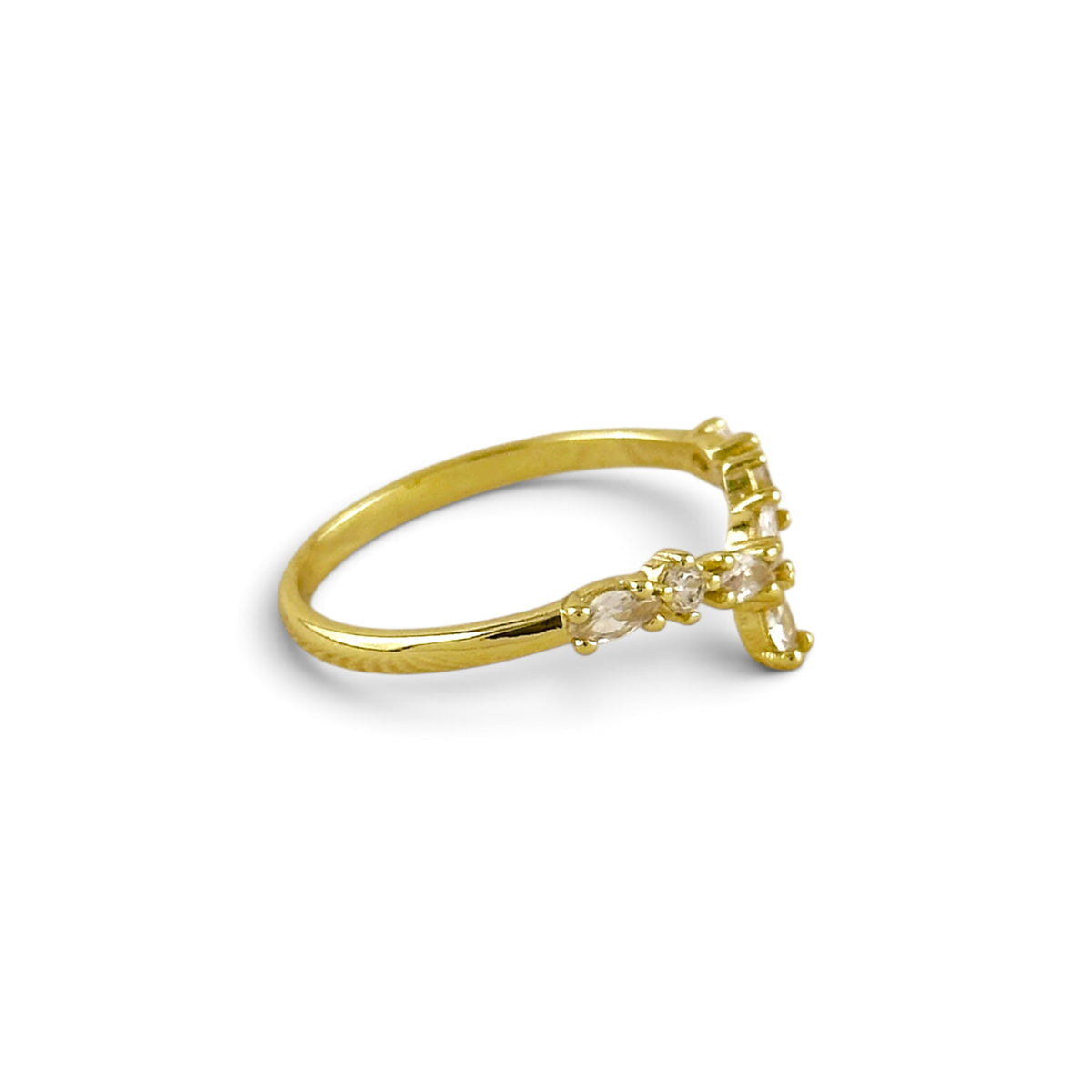 Round &amp; Marquise CZ Y Ring Sideview