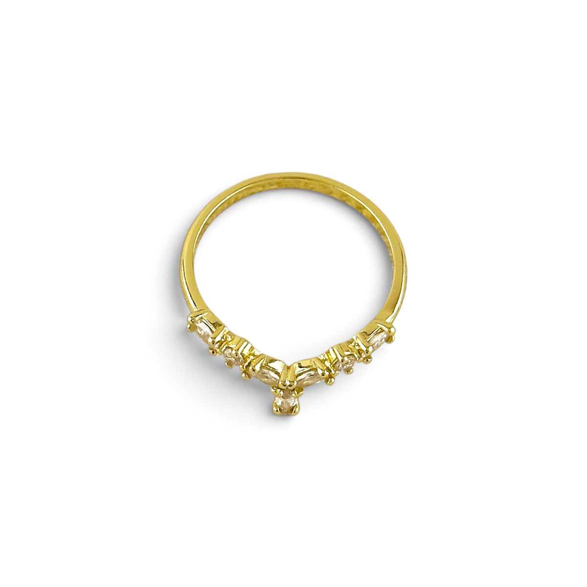Round &amp; Marquise CZ Y Ring Upview