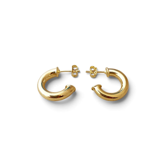 Rounded Open Hoop Earrings Sideview