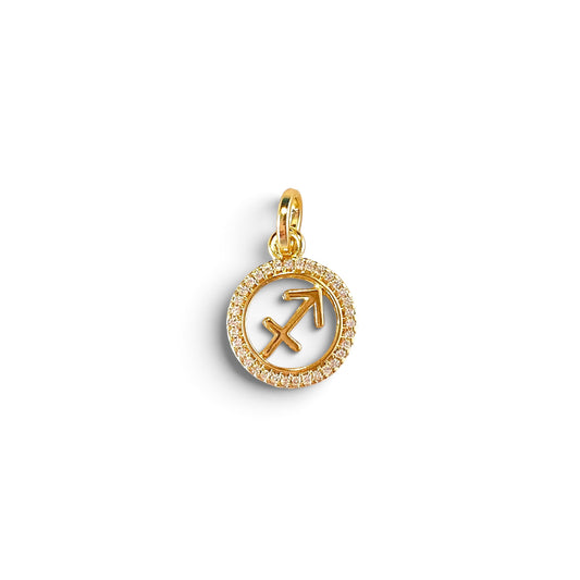 Sagittarius Zodiac CZ 18K Gold Filled Pendant 