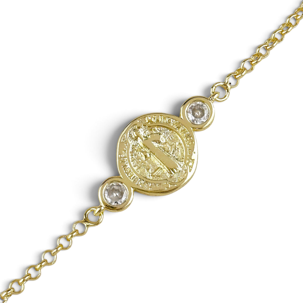 Saint Benedict Medal Bracelet Closeup