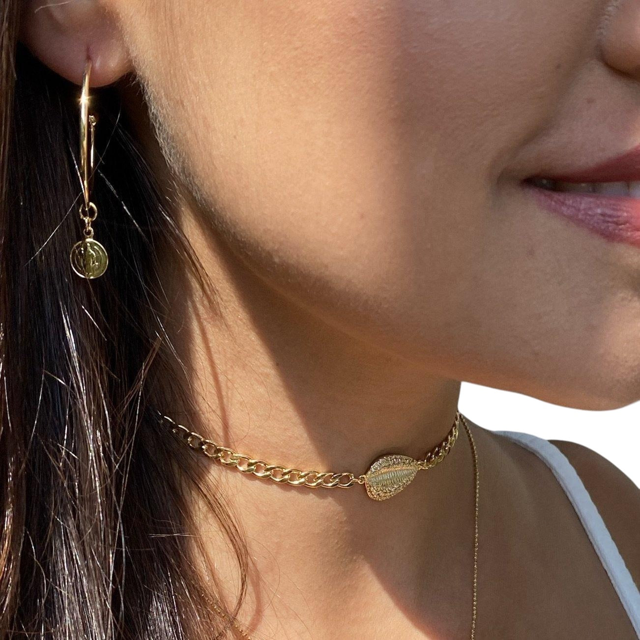 Saint Benedict Open Hoop 30mm 18K Gold Filled Earrings
