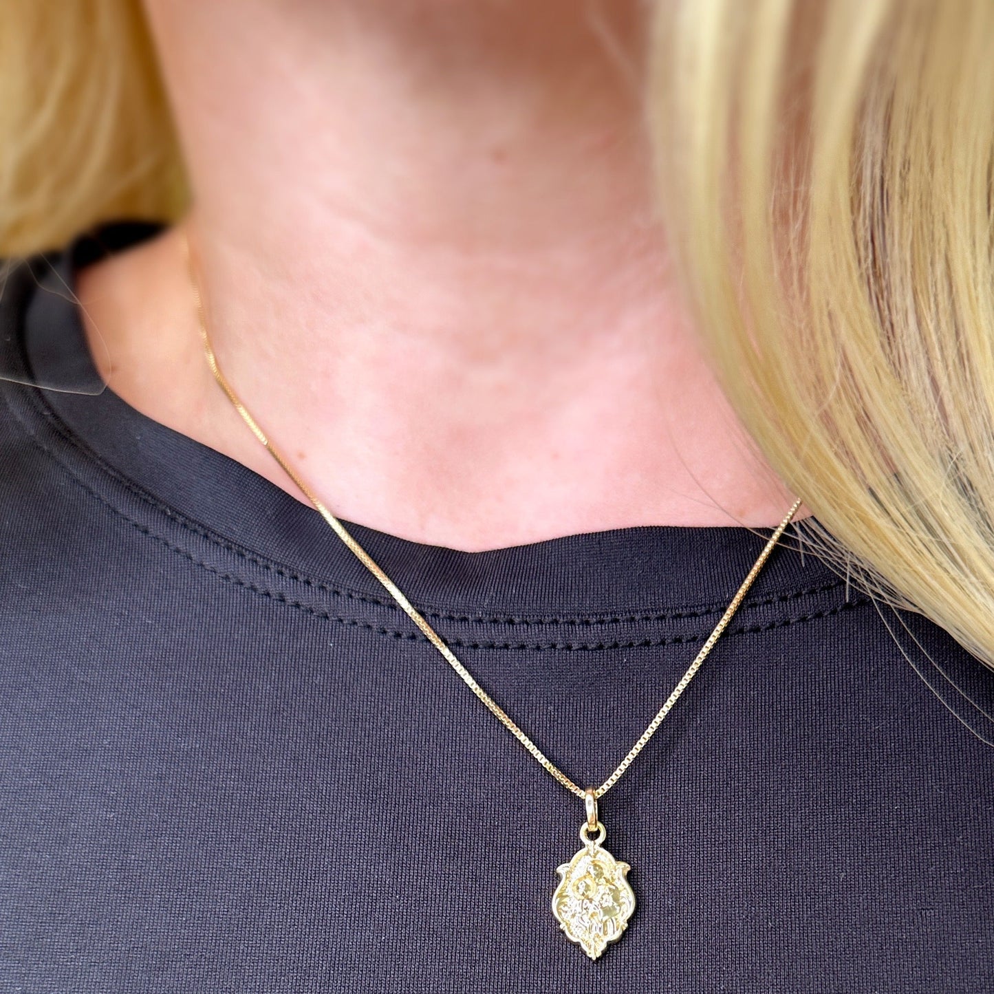 Saint Christopher Vintage 18mm 18K Gold Filled Pendant