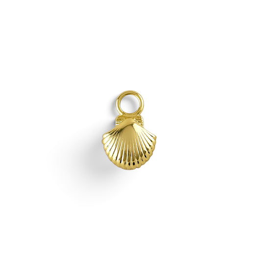 Scalloped Shell Charm in 18K Gold Filled on white background