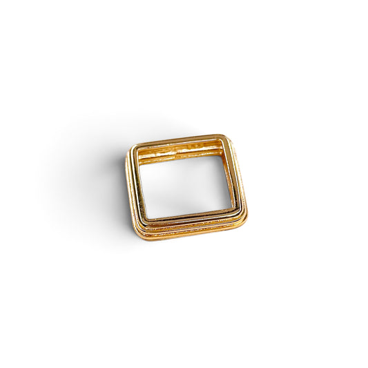 Sculpted Square Frame 18K Gold Filled Ring