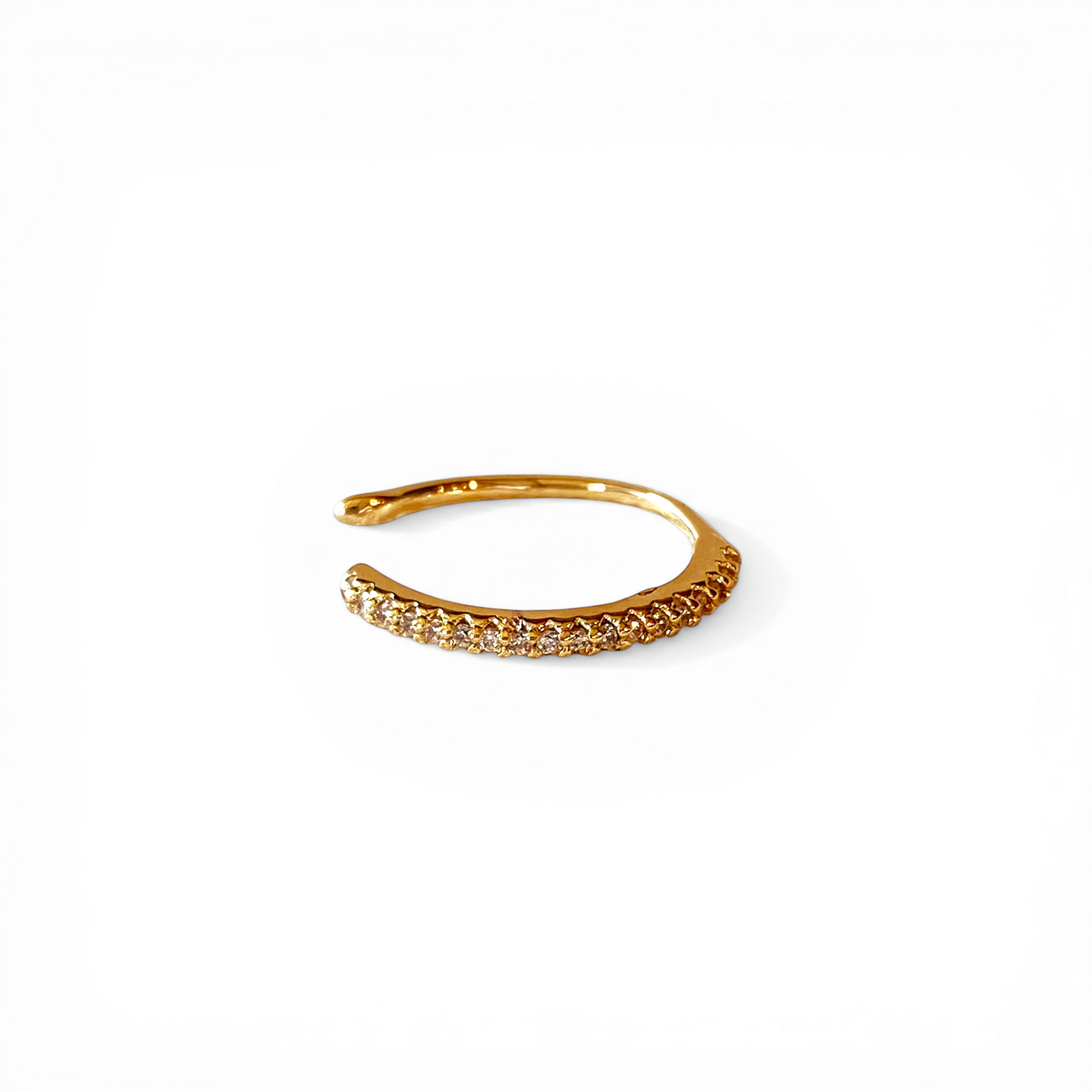 Single Line CZ 18K Gold Filled Ear Cuff
