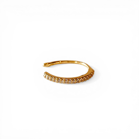 Single Line CZ 18K Gold Filled Ear Cuff