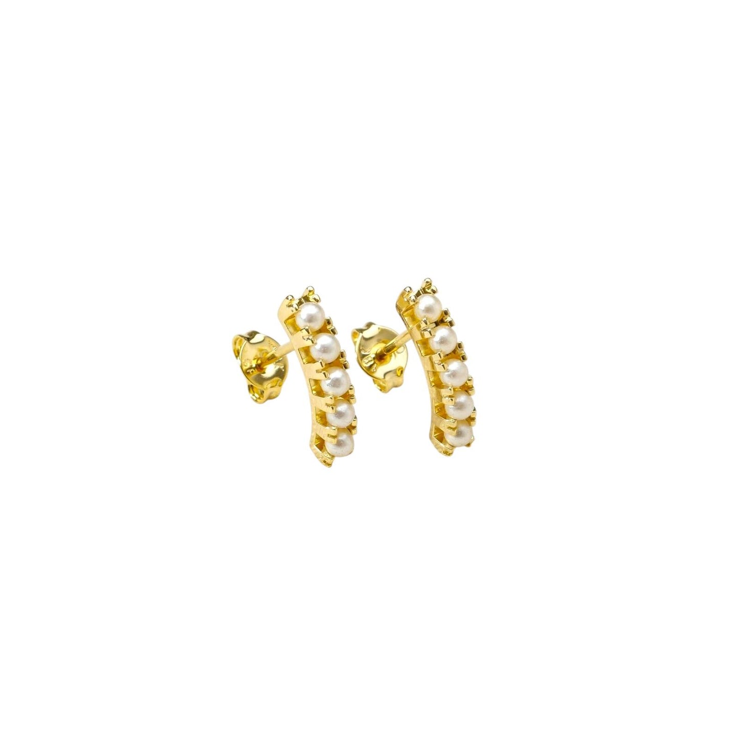 Skillud 18k Gold-filled earrings with pearl accents on a white background
