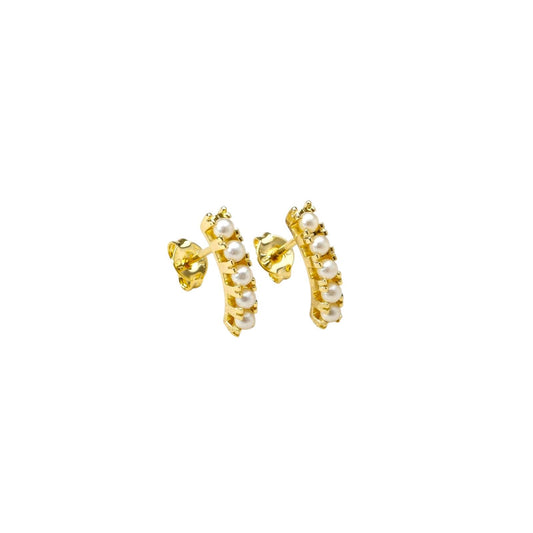 Skillud 18k Gold-filled earrings with pearl accents on a white background