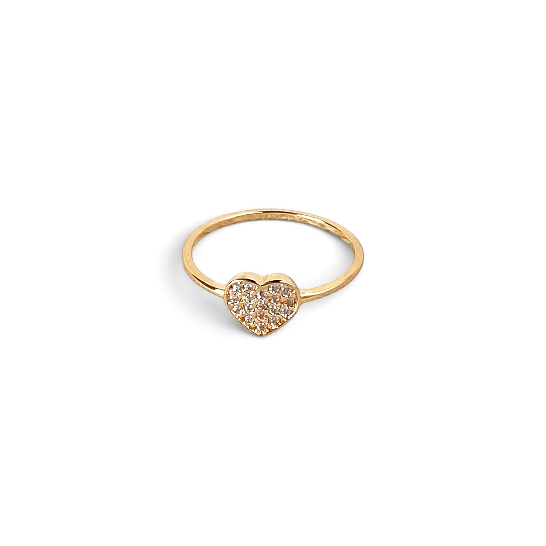 Skillus18K Gold Filled heart ring on white background