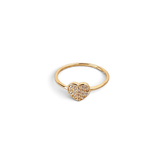 Skillus18K Gold Filled heart ring on white background