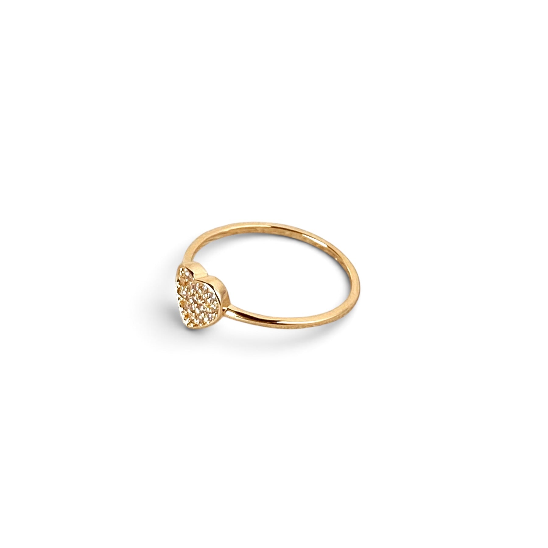 Skillus18K Gold Filled heart ring side view