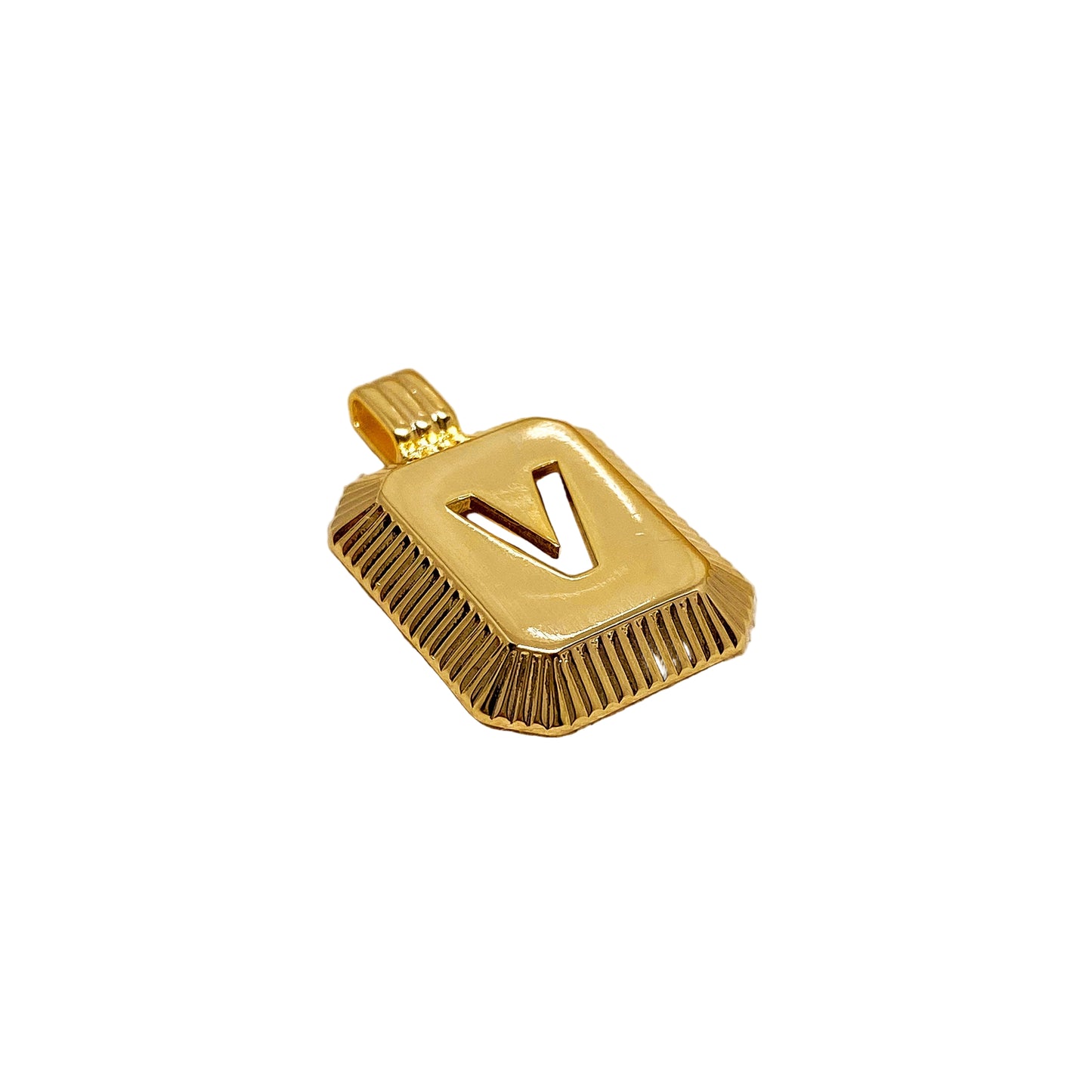 Skillus 18k Gold Filled Initial Letter v Pendant 