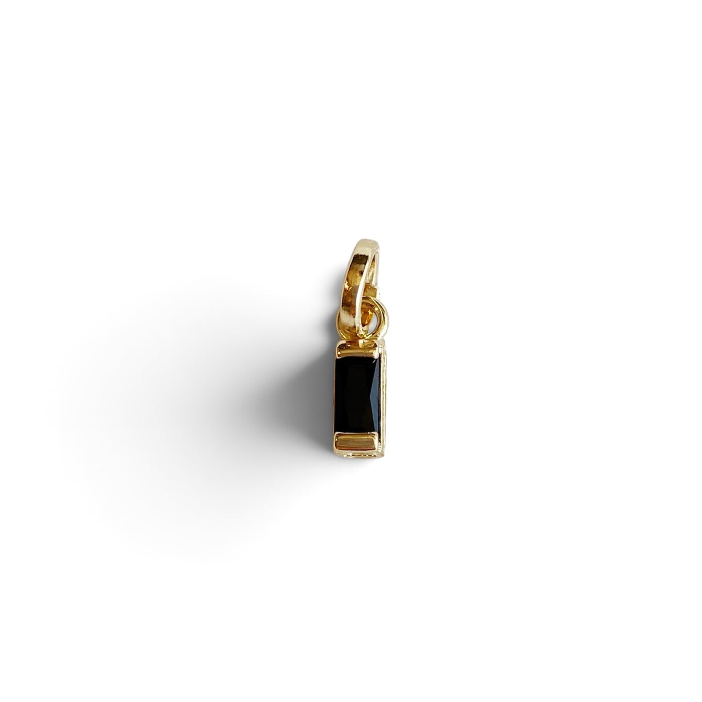 Skillus Baguette Black CZ Pendant on white background