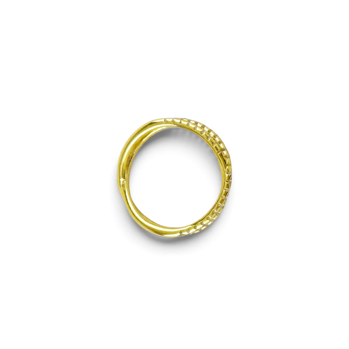 Skillus CZ X 18K Gold Filled Ring Sideview