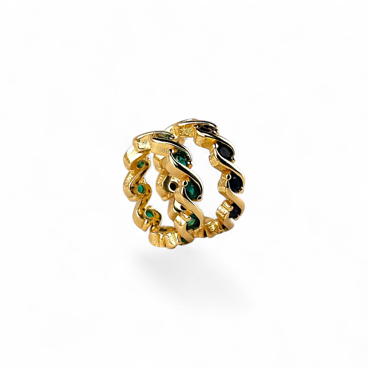 Skillus Color CZ Wave Eternity Rings