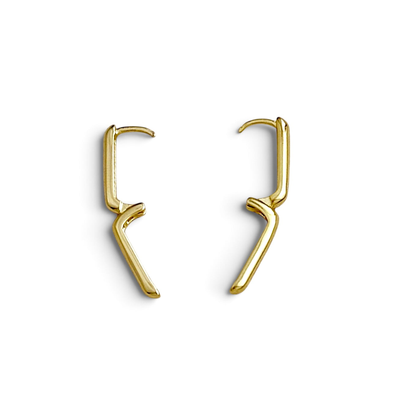 Skillus Oblong Huggie Hoop Earrings open view