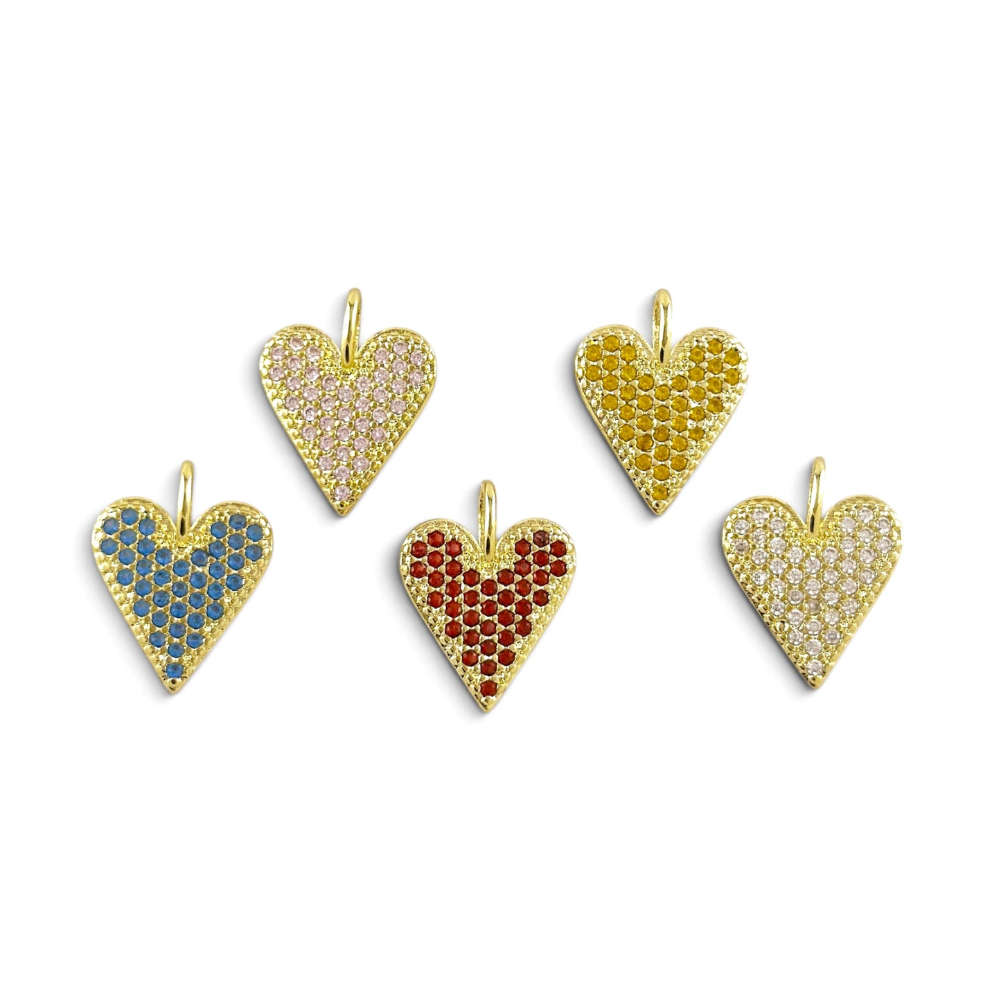 Skillus Pavé CZ Heart Pendants