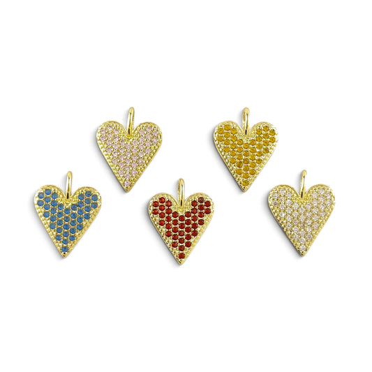 Skillus Pavé CZ Heart Pendants