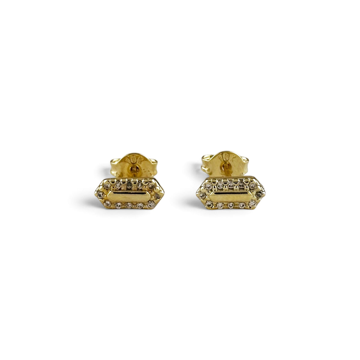 Skillus Pointed Rectangle CZ Stud Earrings