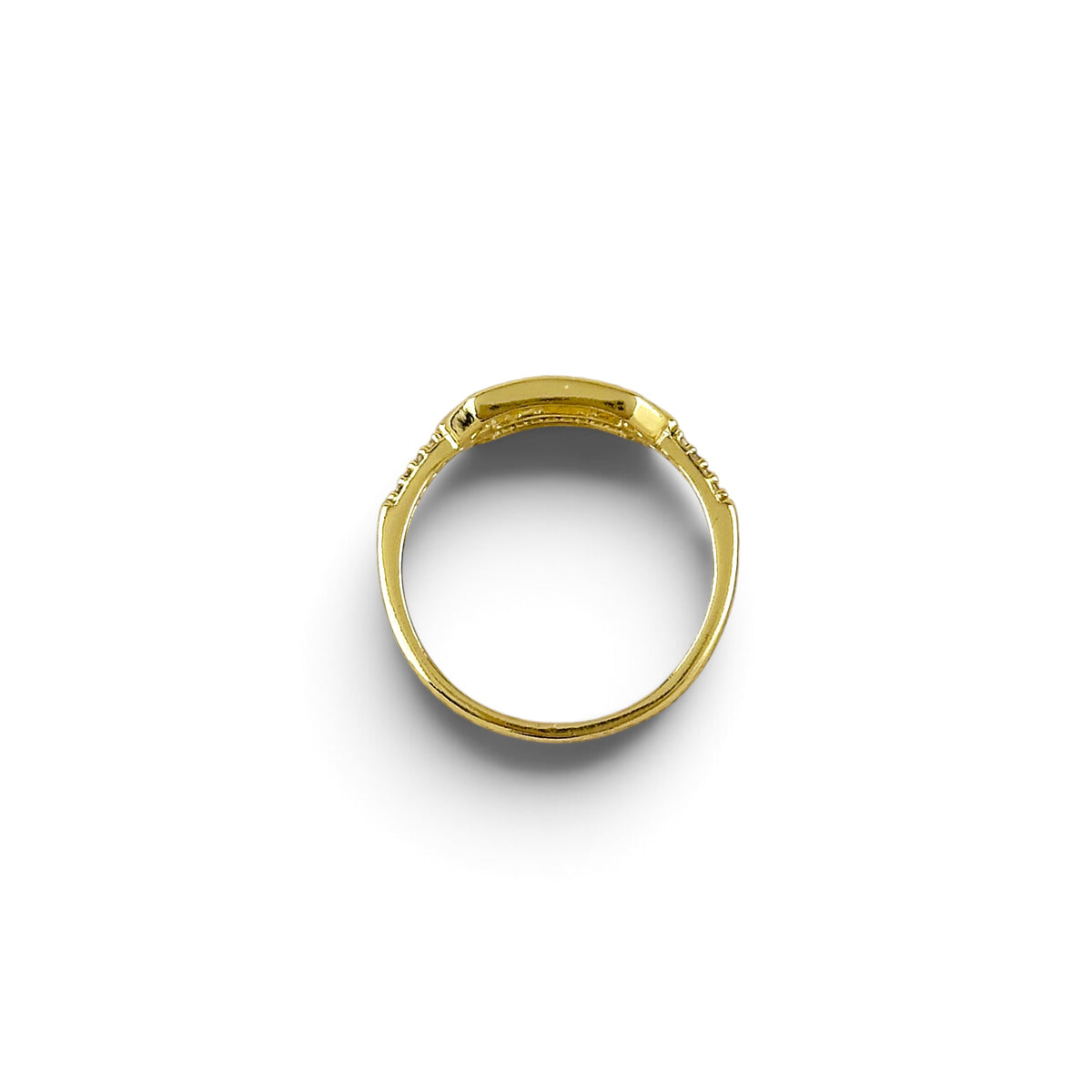 Skillus Rectangle Link Pavé CZ Ring Sideview