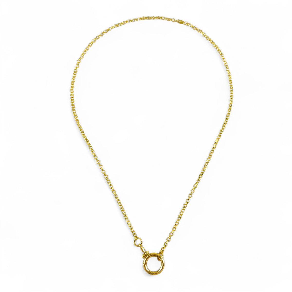 Skillus Rolo Chain Round Clasp Necklace 