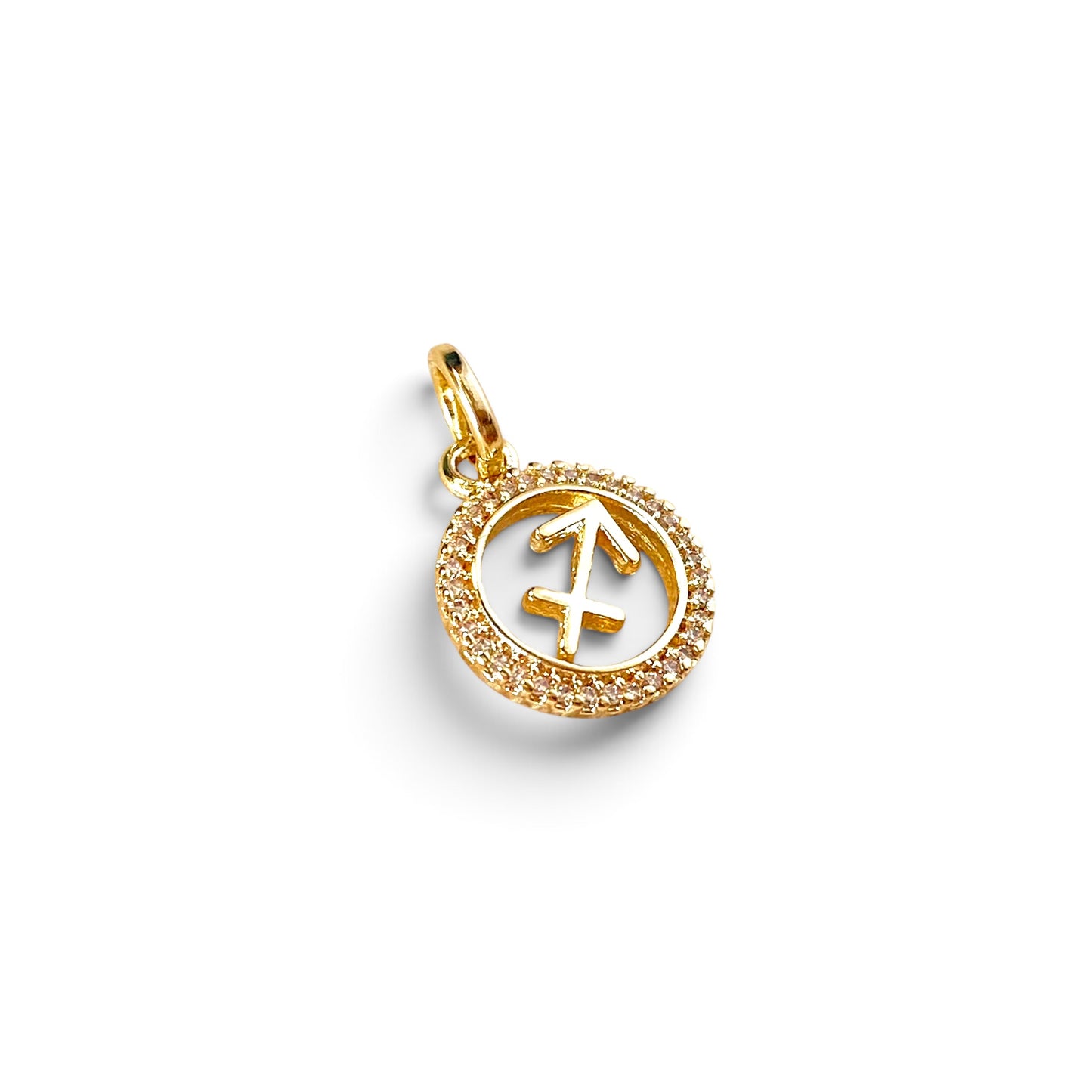 Skillus Sagittarius Zodiac CZ 18K Gold Filled Pendant 