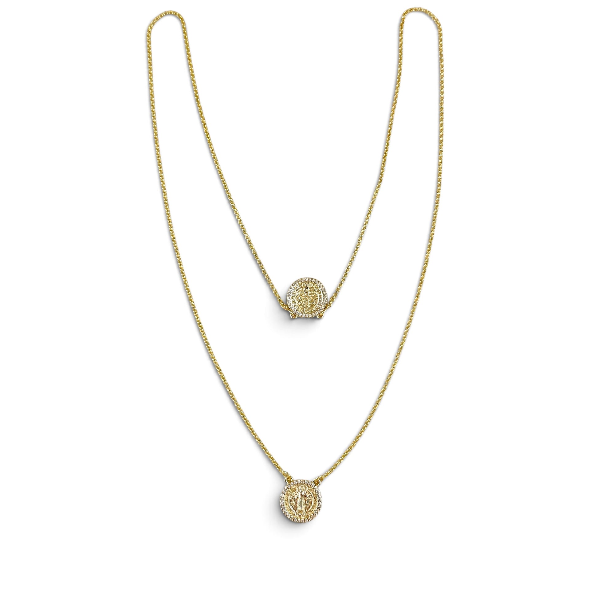 Skillus Saint Benedict CZ Scapular Necklace whole view