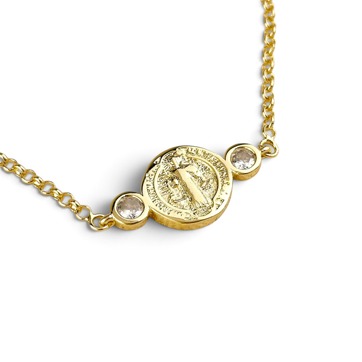 Skillus Saint Benedict Medal Bracelet Closeup
