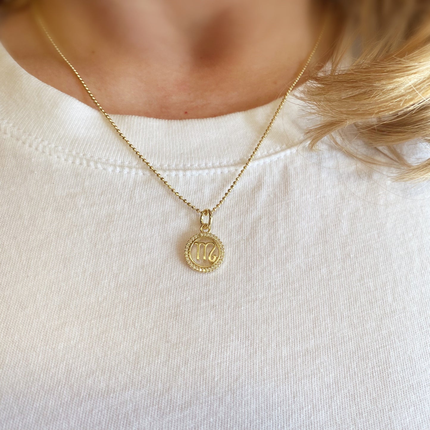 Skillus Scorpio Zodiac Pendant  on Model