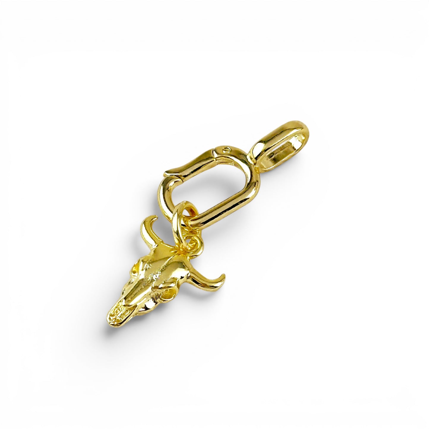Western Skull 18mm 18K Gold Filled Charm