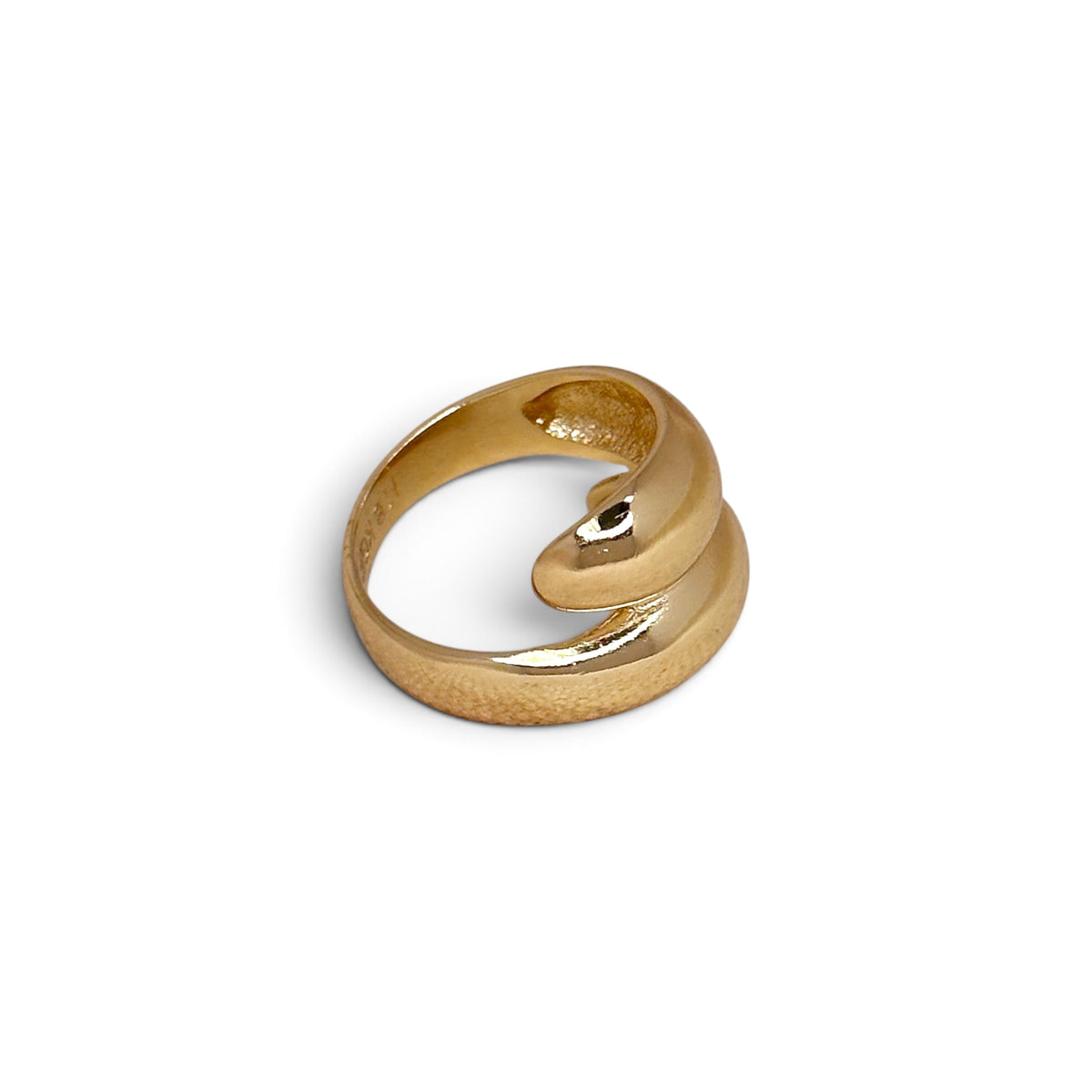 Spiral 18K Gold Filled Ring Sideview