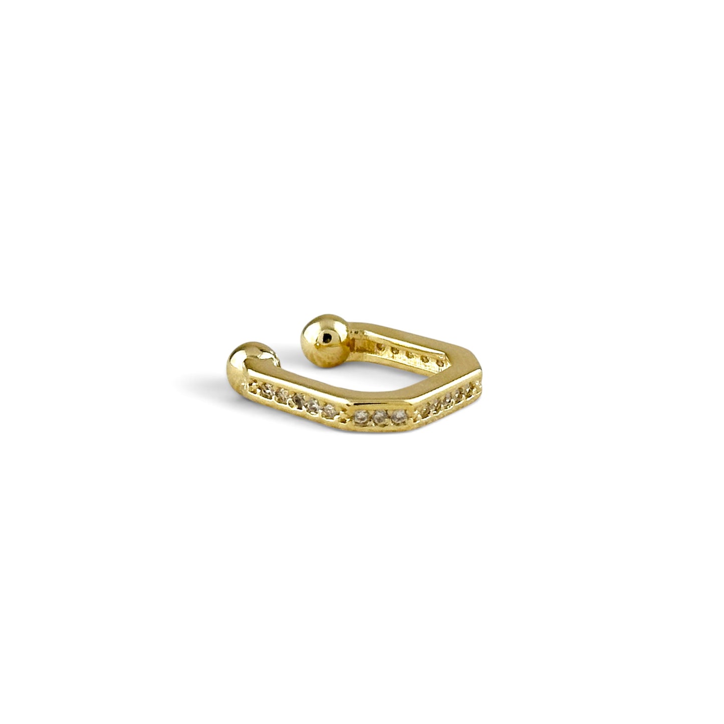 Square CZ 18K Gold Filled Ear Cuff