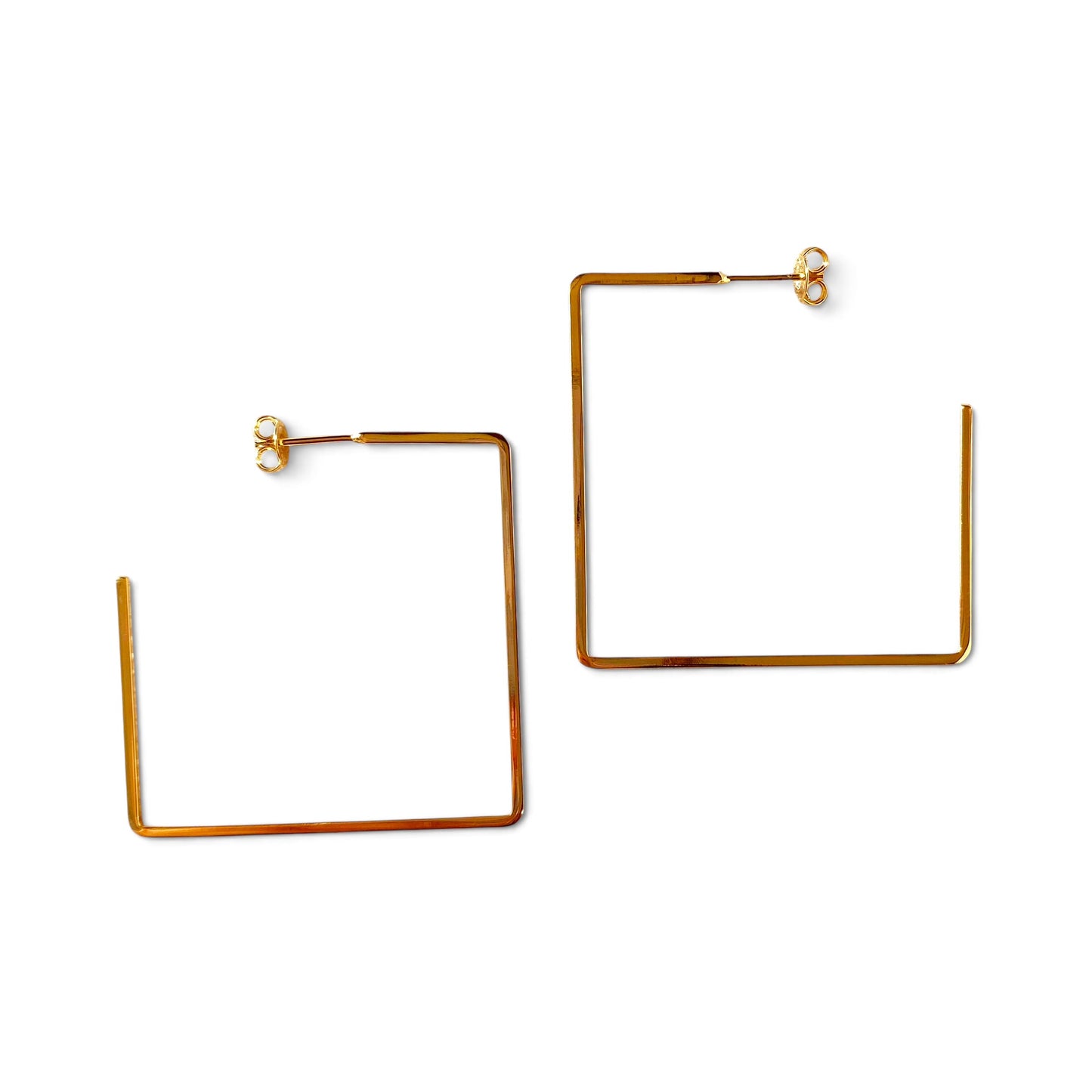 Square Wire Open Hoop Earrings