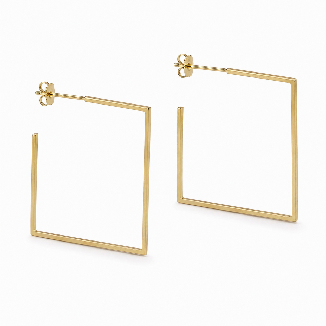Square Wire Open Hoop Earrings