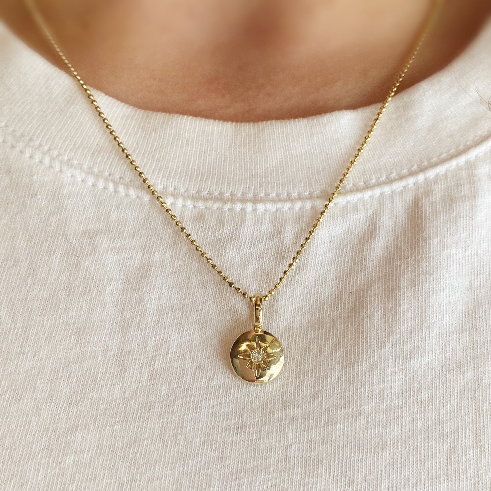 Starburst CZ Pendant on Model