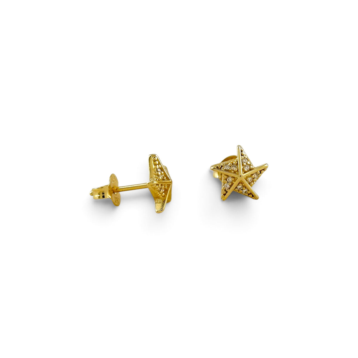 Stella a Mulinello CZ Stud Earrings Sideview