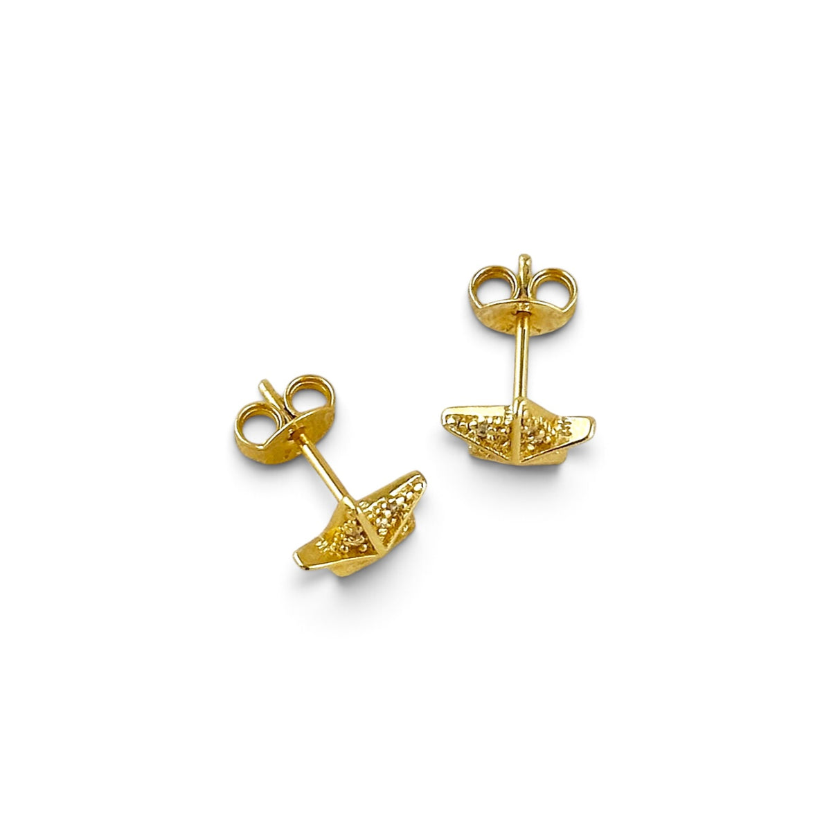 Stella a Mulinello CZ Stud Earrings Upview