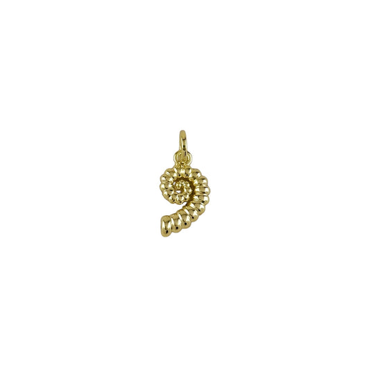 Sundial Shell Charm in 18K Gold Filled on white background