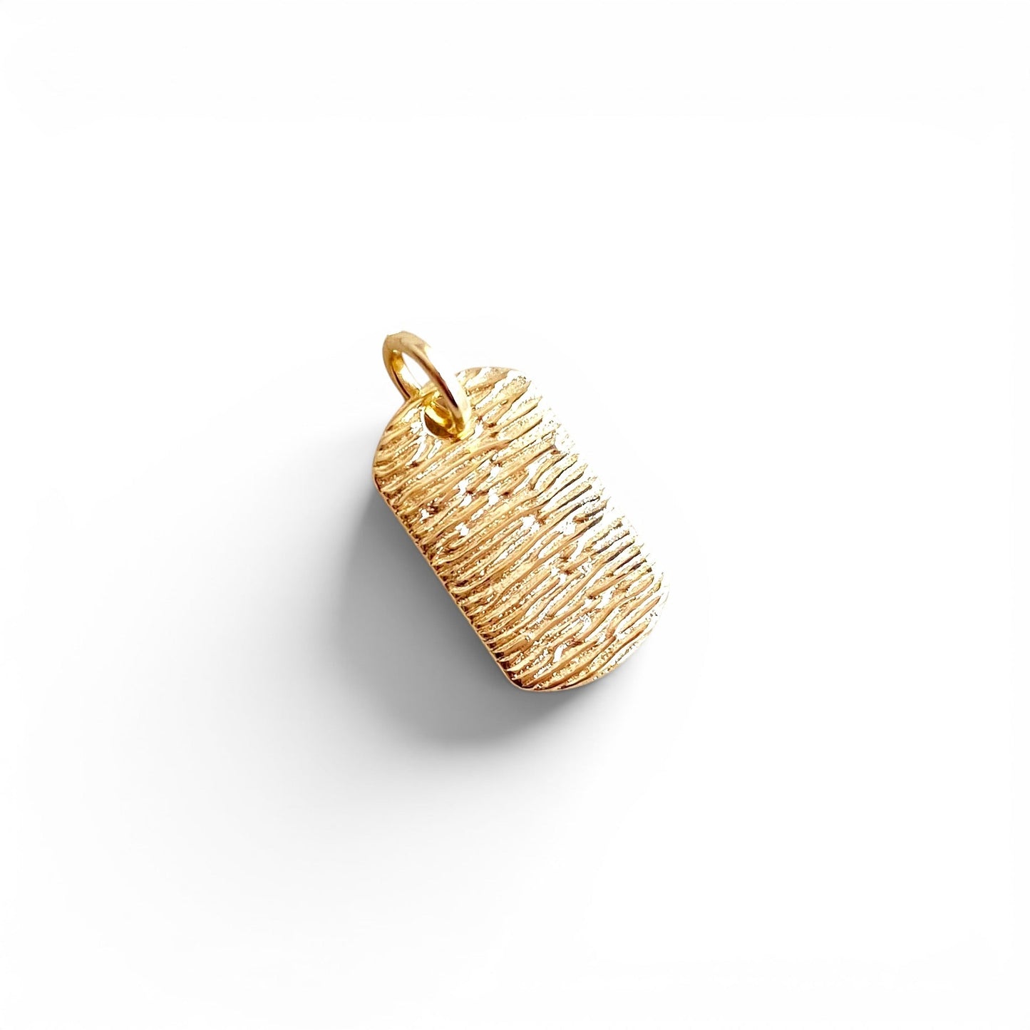 Textured Dog Tag 20mm 18K Gold Filled Pendant