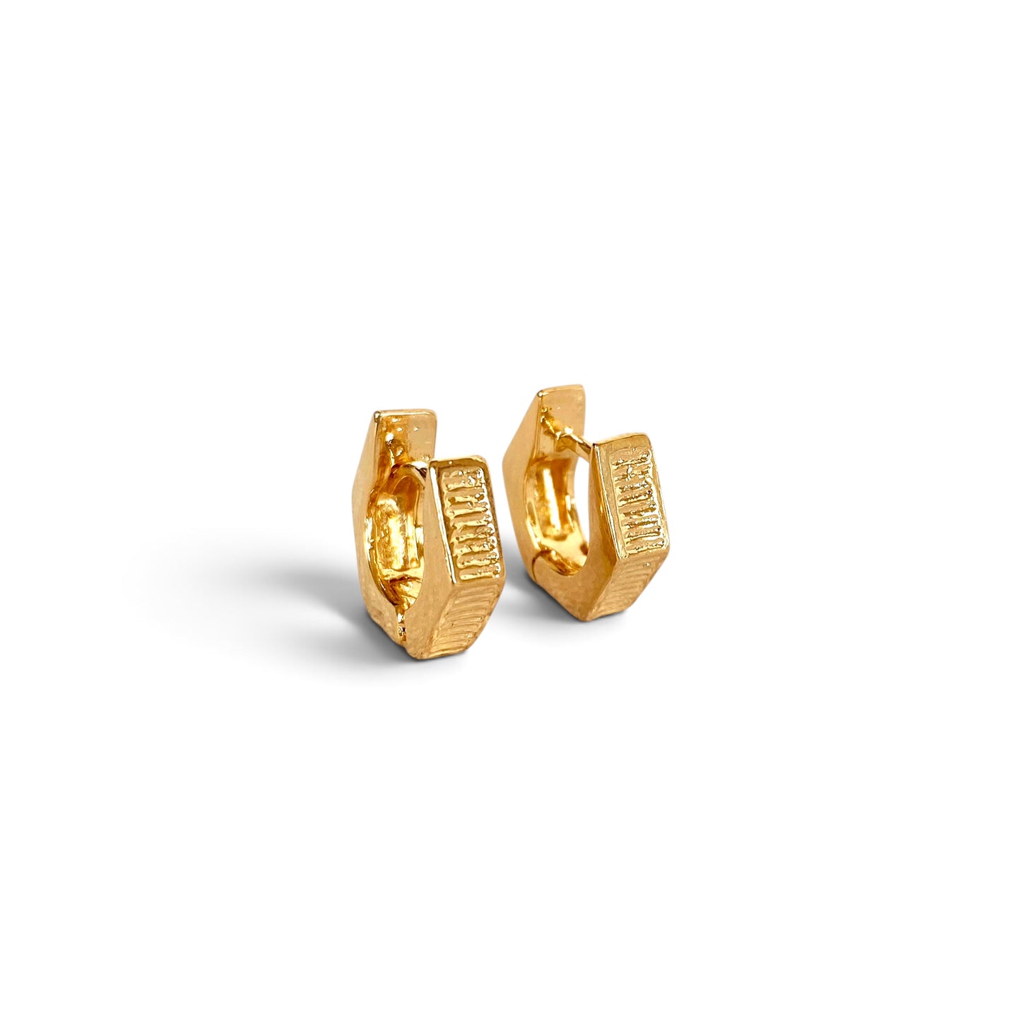 Textured Huggie Hoop Earrings