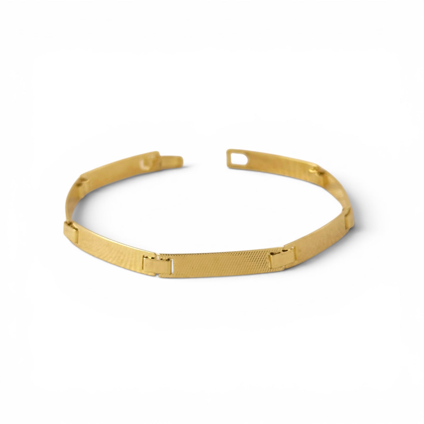 Textured Segment Bangle Bracelet in 18K Gold Filled with clasp closure