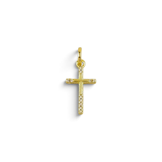 Thin Cross CZ Charm