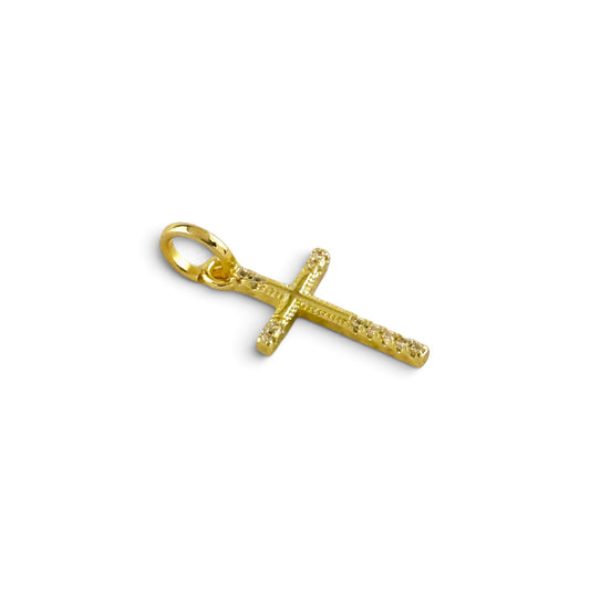 Thin Cross CZ Charm Sideview